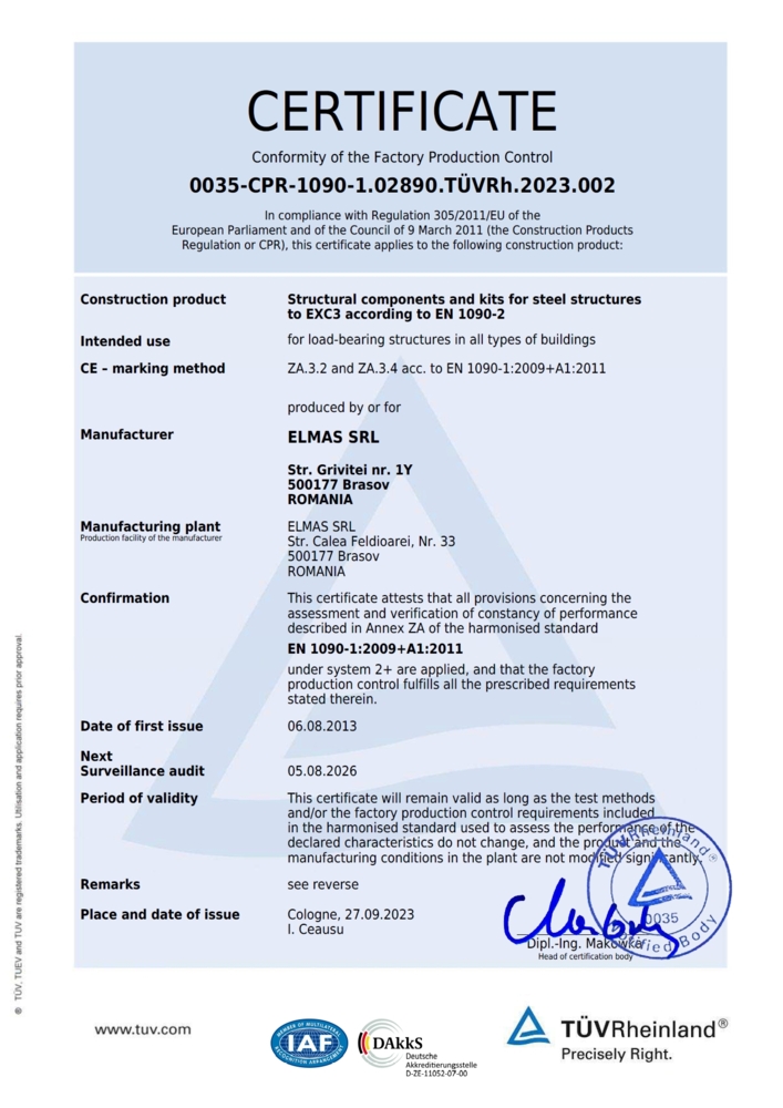 Certification 1090 Elmas